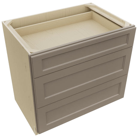 Fabuwood Fusion Oyster DB36 Base 3 Drawers Cabinet, Top View