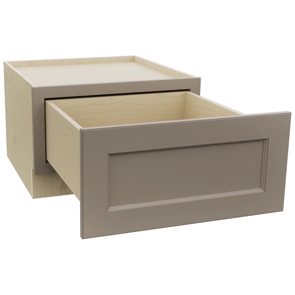 Fabuwood Fusion Oyster DBS24 Base Bench Seat Cabinet, Open View