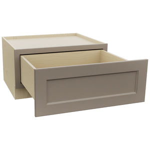 Fabuwood Fusion Oyster DBS30 Base Bench Seat Cabinet, Open View