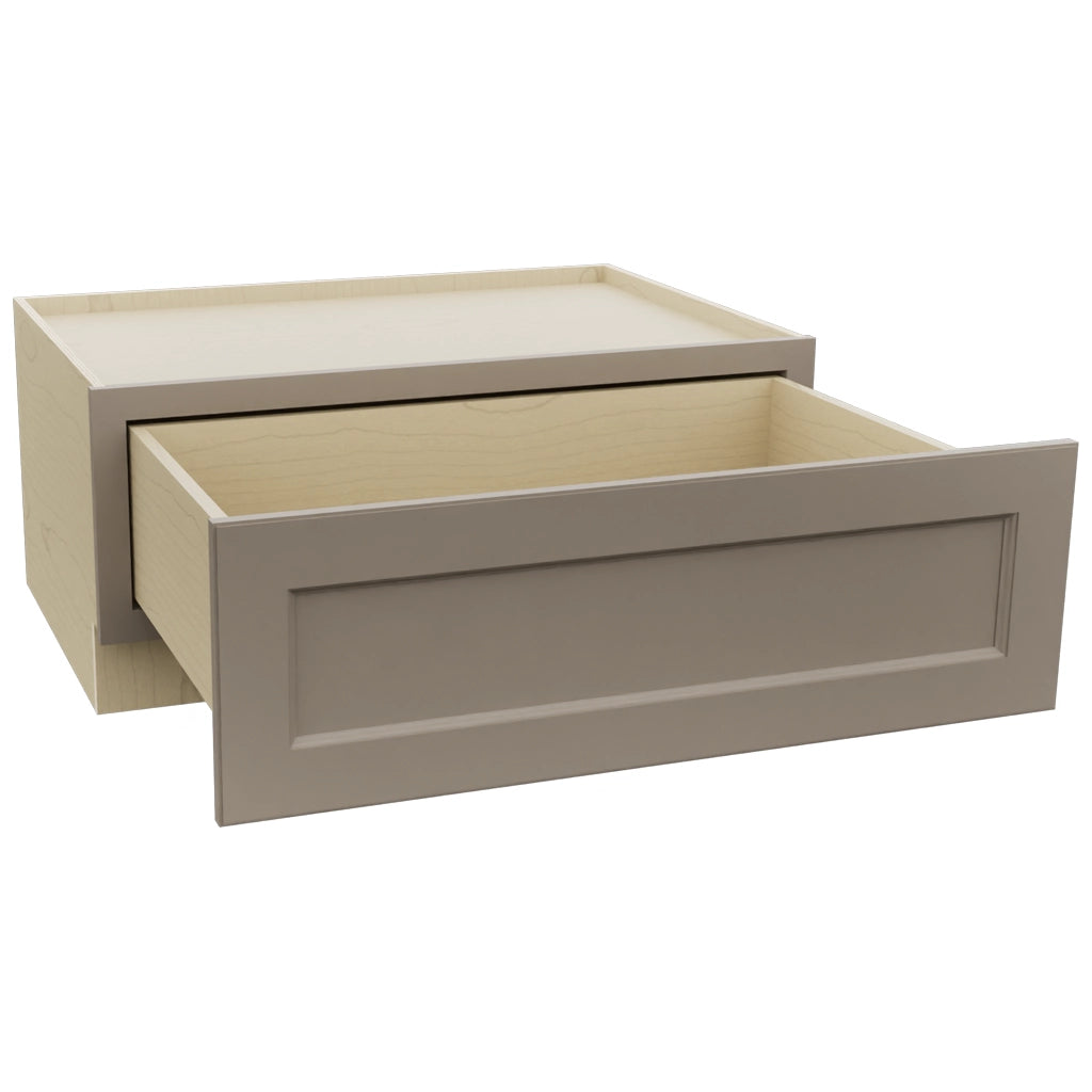 Fabuwood Fusion Oyster DBS36 Base Bench Seat Cabinet, Open View