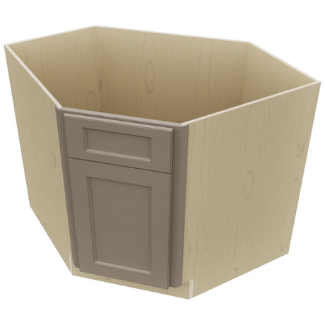 Fabuwood Fusion Oyster DSB36 Base Corner Diagonal Sink Cabinet, Top View
