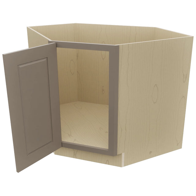 Fabuwood Fusion Oyster DSB36FD Base Corner Diagonal Sink Cabinet, Open View