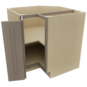 Fabuwood Fusion Oyster ERB33 Base Corner Easy Reach Cabinet, Open View