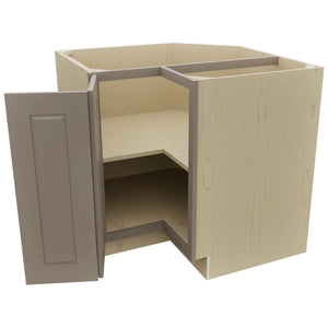 Fabuwood Fusion Oyster ERB36 Base Corner Easy Reach Cabinet, Open View