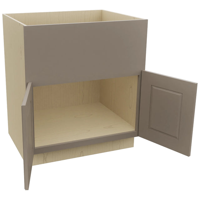 Fabuwood Fusion Oyster FS30 Base Farm Sink Cabinet, Open View