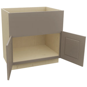 Fabuwood Fusion Oyster FS33 Base Farm Sink Cabinet, Open View