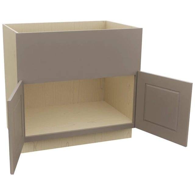 Fabuwood Fusion Oyster FS36 Base Farm Sink Cabinet, Open View