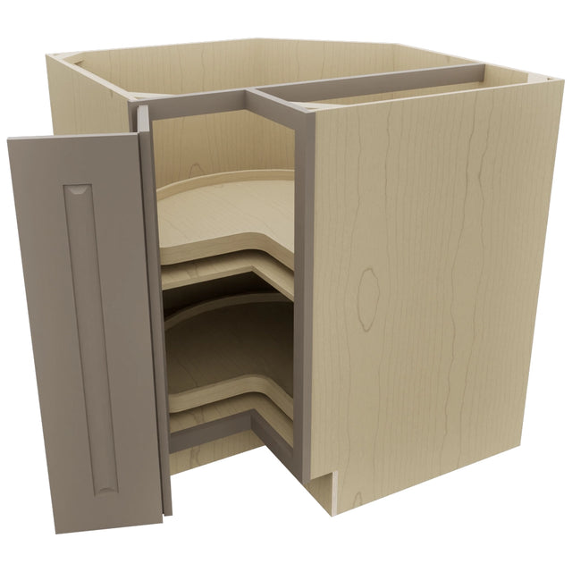 Fabuwood Fusion Oyster LSB33 Base Corner Lazy Susan Cabinet, Open View