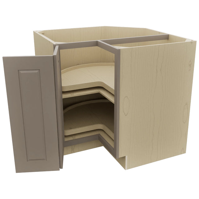 Fabuwood Fusion Oyster LSB36 Base Corner Lazy Susan Cabinet, Open View