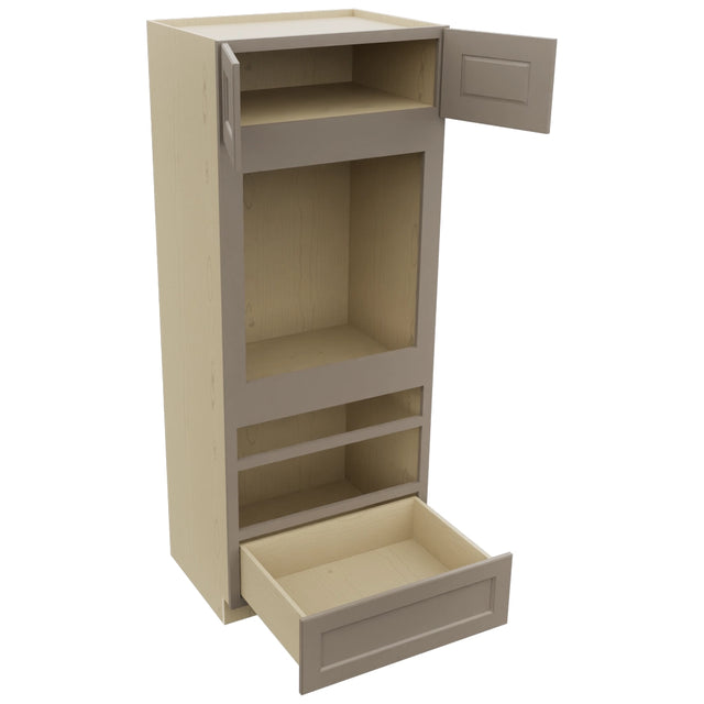 Fabuwood Fusion Oyster OC3384D Tall Oven Cabinet Double, Open View