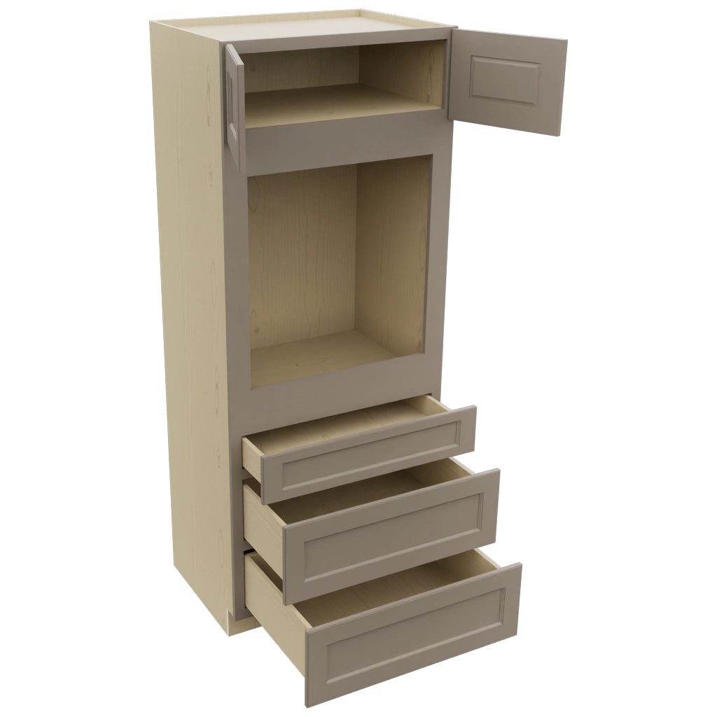 Fabuwood Fusion Oyster OC3384S Tall Oven Cabinet Single, Open View