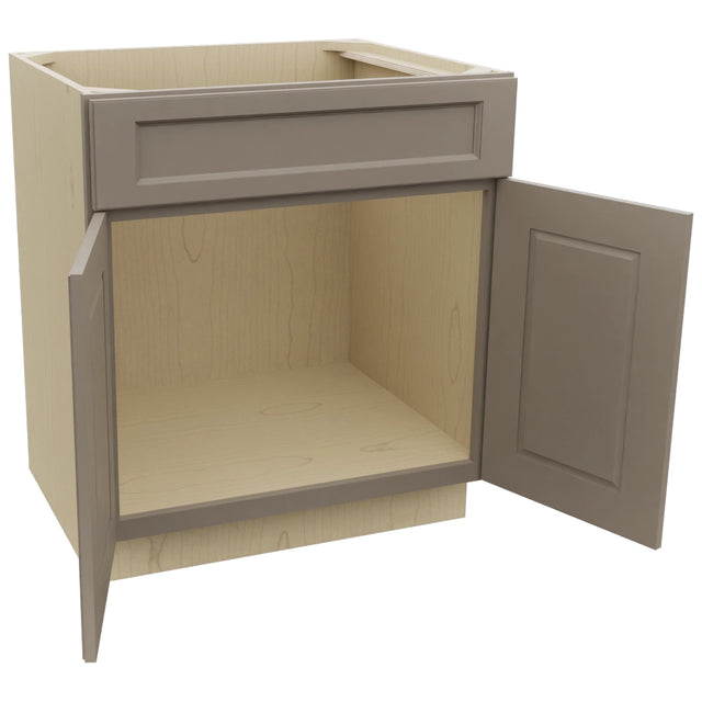 Fabuwood Fusion Oyster SB30 Base Sink Cabinet, Open View