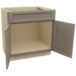 Fabuwood Fusion Oyster SB33SDF Base Sink Cabinet, Open View