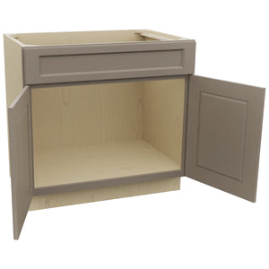 Fabuwood Fusion Oyster SB36SDF Base Sink Cabinet, Open View