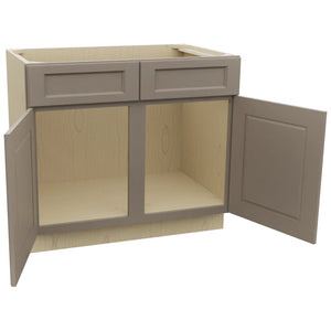Fabuwood Fusion Oyster SB39 Base Sink Cabinet, Open View