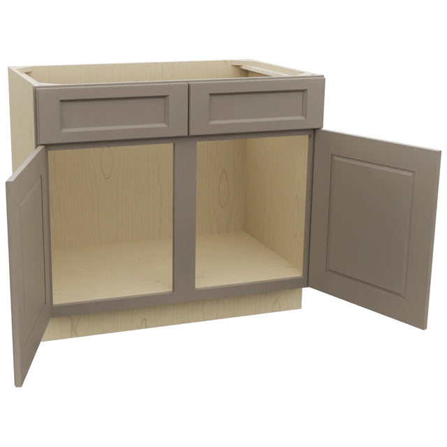 Fabuwood Fusion Oyster SB39 Base Sink Cabinet, Open View