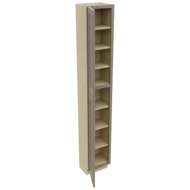 Fabuwood Fusion Oyster TP151296 Tall Pantry Cabinet, Open View