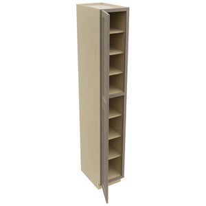 Fabuwood Fusion Oyster TP152496 Tall Pantry Cabinet, Open View