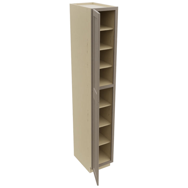 Fabuwood Fusion Oyster TP152496 Tall Pantry Cabinet, Open View