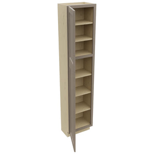 Fabuwood Fusion Oyster TP181284 Tall Pantry Cabinet, Open View
