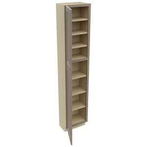 Fabuwood Fusion Oyster TP181290 Tall Pantry Cabinet, Open View