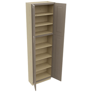 Fabuwood Fusion Oyster TP241284 Tall Pantry Cabinet, Open View
