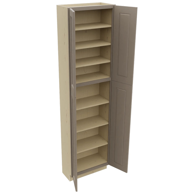 Fabuwood Fusion Oyster TP241290 Tall Pantry Cabinet, Open View