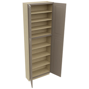 Fabuwood Fusion Oyster TP301290 Tall Pantry Cabinet, Open View