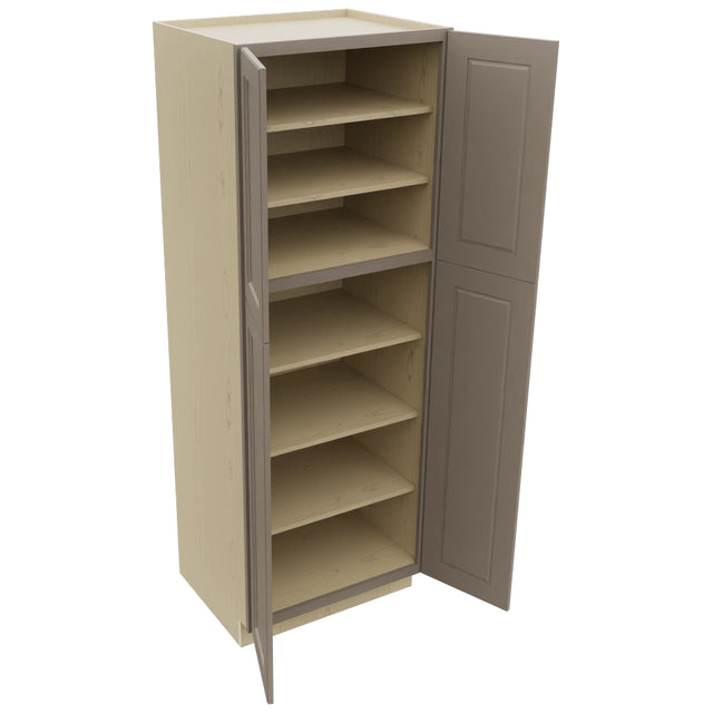 Fabuwood Fusion Oyster TP302484 Tall Pantry Cabinet, Open View