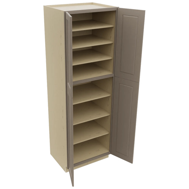 Fabuwood Fusion Oyster TP302490 Tall Pantry Cabinet, Open View