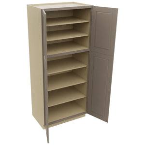 Fabuwood Fusion Oyster TP362484 Tall Pantry Cabinet, Open View