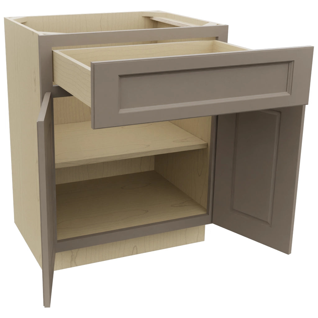 Fabuwood Fusion Oyster VB27-34 Vanity Base Standard Cabinet, Open View