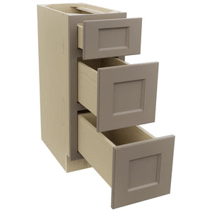 Fabuwood Fusion Oyster VDB12-34 Vanity Drawer Cabinet, Open View