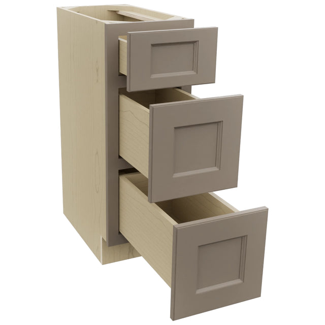Fabuwood Fusion Oyster VDB12-34 Vanity Drawer Cabinet, Open View