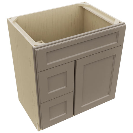 Fabuwood Fusion Oyster VSD36DL Vanity Combo Cabinet, Top View