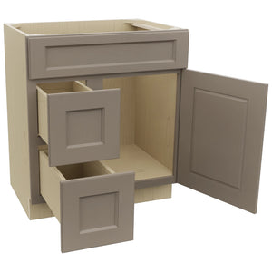 Fabuwood Fusion Oyster VSD36DL Vanity Combo Cabinet, Open View