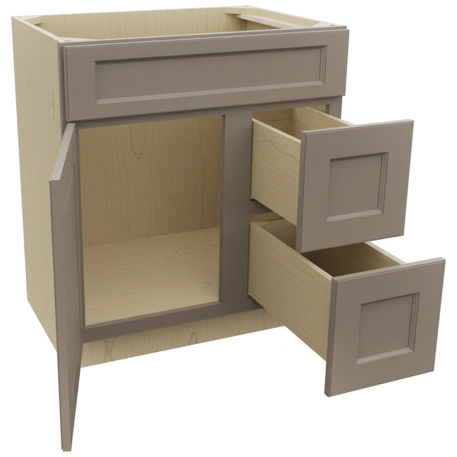 Fabuwood Fusion Oyster VSD36DR Vanity Combo Cabinet, Open View