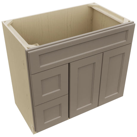Fabuwood Fusion Oyster VSD42 Vanity Combo Cabinet, Top View