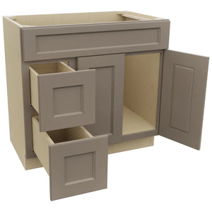 Fabuwood Fusion Oyster VSD42 Vanity Combo Cabinet, Open View