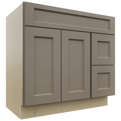 Fabuwood Fusion Oyster VSD48 Vanity Combo Cabinet, Front View
