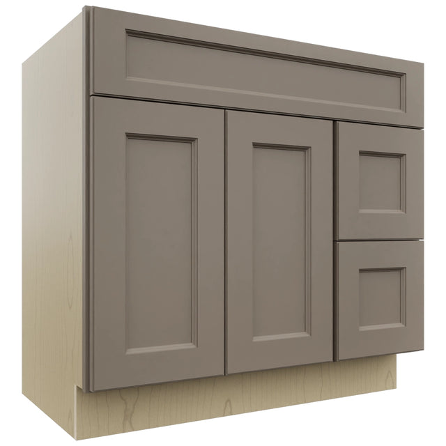 Fabuwood Fusion Oyster VSD48 Vanity Combo Cabinet, Front View