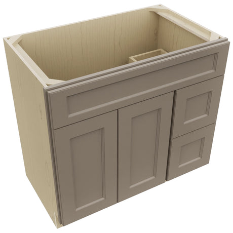 Fabuwood Fusion Oyster VSD48 Vanity Combo Cabinet, Top View