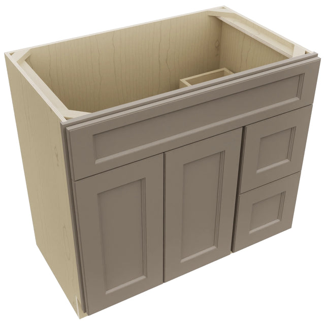 Fabuwood Fusion Oyster VSD48 Vanity Combo Cabinet, Top View