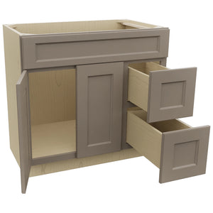 Fabuwood Fusion Oyster VSD48 Vanity Combo Cabinet, Open View