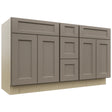 Fabuwood Fusion Oyster VSD60DOUBLE Vanity Combo Cabinet, Front View