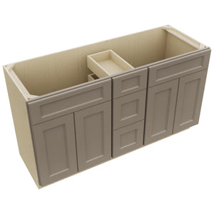 Fabuwood Fusion Oyster VSD60DOUBLE Vanity Combo Cabinet, Top View
