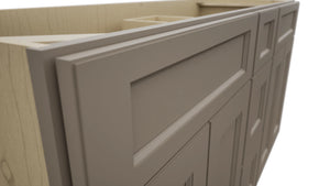 Fabuwood Fusion Oyster VSD60DOUBLE Vanity Combo Cabinet, Detail View