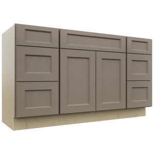 Fabuwood Fusion Oyster VSD60SINGLE Vanity Combo Cabinet, Front View