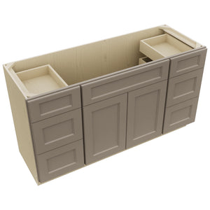 Fabuwood Fusion Oyster VSD60SINGLE Vanity Combo Cabinet, Top View