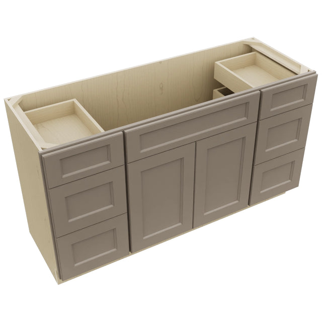 Fabuwood Fusion Oyster VSD60SINGLE Vanity Combo Cabinet, Top View